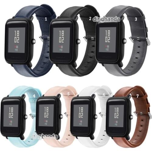 Calf Leather Band Strap For Huami Amazfit Bip/Bip Lite/Bip S/Bip S Lite/Bip U Series