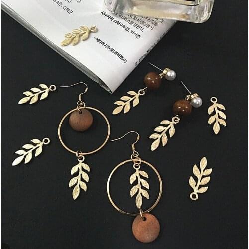 Ritoule DIY accessories alloy simple leaf earring bracelet pendant
