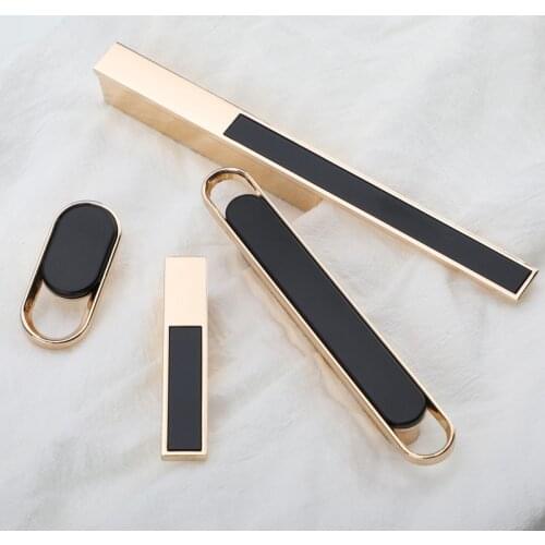 Luxury Nordic Gold Black Kitchen Cabinet Door Handle Wardrobe Drawer Knob Personality Simple Furniture Hardware Home Decoration