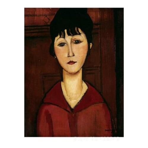 Christmas Gift art on Canvas Head of a Young Girl by Amedeo Modigliani Painting High Quality Handmade