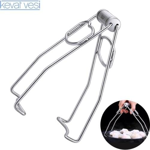 Stainless Steel Foldable Bowl Clip Dish Plate Clip Tong Cooking Clip Kitchen Clamp Gripper Pot Dish Holder Steamer Kitchen Tools