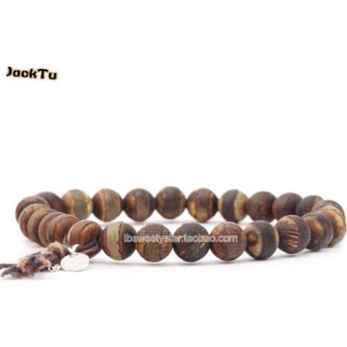 JACK TU Deep brown beads single-circle male bracelet single wrap one lap new arrival Jewelry Fashion Newest Hot Sale Handmade