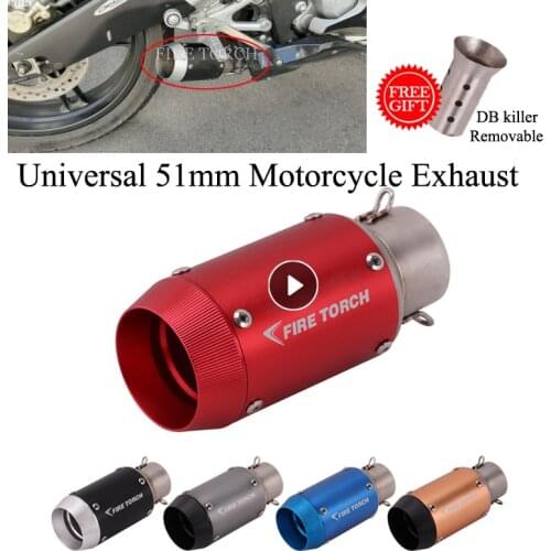 Slip On Universal Motorcycle Mini Exhaust Pipe Muffler Modified Escape DB Killer 51mm For Ninja 650 MT-03 GSXR600 CBR1000RR