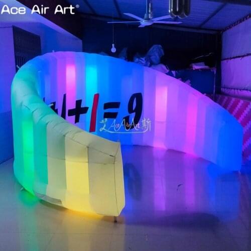 Brightest spotlights large style photo booth curved wall led lighting inflatable photo wall,dj booth,trade show divider