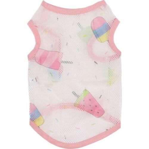 1Pcs Dog Summer Polyester Vest Printed Dogs Vests Puppy Cat Pet Cool Shirt Breathable Comfortable Sunscreen T-Shirt Supplies