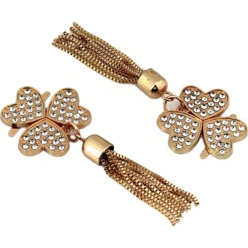 1pcs Metal Heart Shape Rhinestone Clasp Buckles Fashion Tassel Buckle Hardware for Leather Craft Bag Shoe DIY Accessories