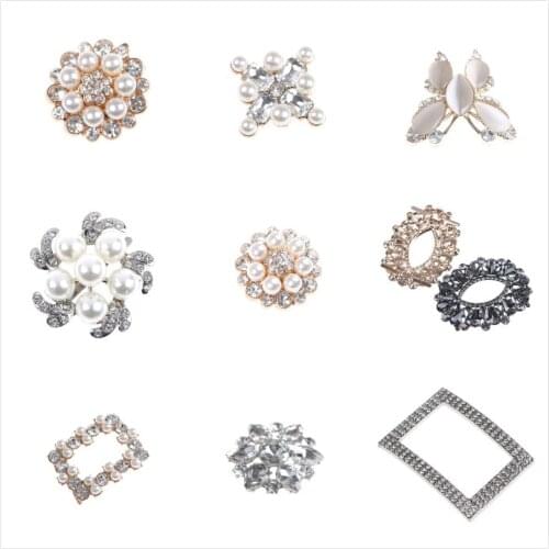 1PCS New Bridal Shoes Rhinestone Clip Buckle Crystal Shoe Clip Decoration Faux Pearl Shoe Clips Decorative Accessories