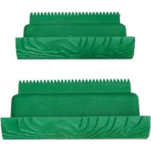 2Pcs M-Shape Wood Grain Design Decorating Tool Graining Rubber Painting,Green (MS8L)