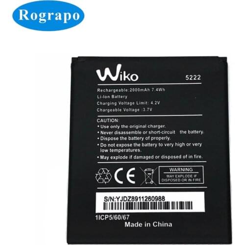 2000mAh wiko 5222 Replacement Battery For Wiko Rainbow Jam / Rainbow Lite Cell Mobile Phone Batteries