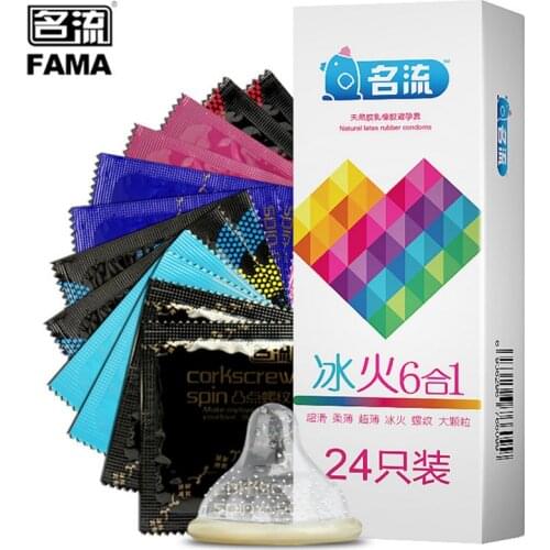 24pcs Multiple Types Ultra Thin Condoms Natural Latex Condoms For Men Delay Ejaculation G-point Penis Sleeve Safe contraceptive