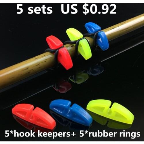 5 Sets Fishing Hook Keeper for Fishing Rod Hook Secure Keepers Holders Lures Jig Hooks Keeping Fishing Tackle Accessories