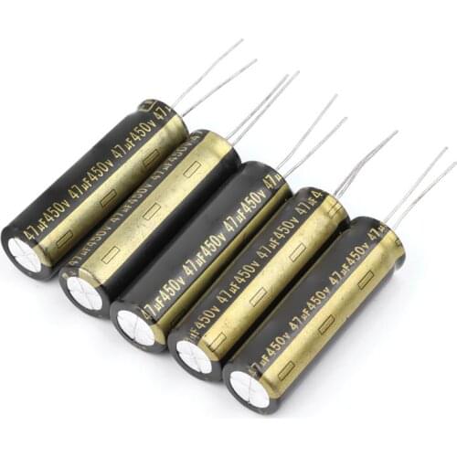5pcs 450V 47UF Aluminum Electrolytic Capacitors For LCD TV LED 13x42mm W3JB