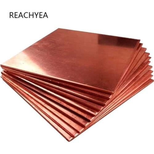 99.95% T2 Pure Copper Bar T0.5/0.8/1/1.2/1.5/2.0/3.0/4.0*100*100MM T2 Copper Strip Red Copper Pad Copper Plate DIY Material