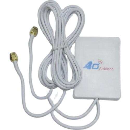 4G/3G LTE aerial small panel antenna 10dbi with 2x extension cables 3meters TS9/CRC9 SMA connector for HUAWEI ZTE modem NEW