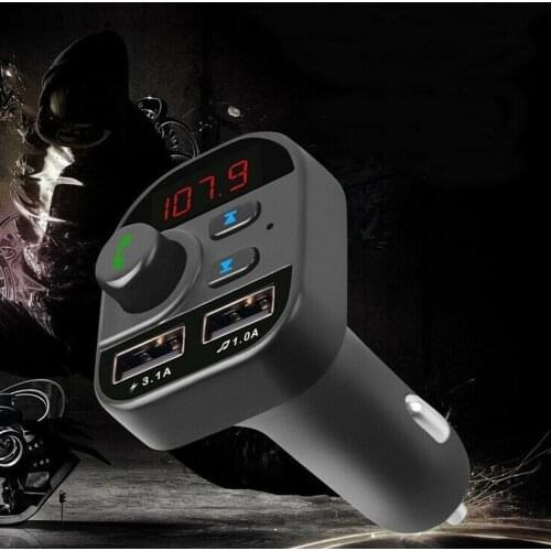Car Bluetooth Wireless Fm Transmitter Mp3 Radio Adapter Car Kit 2 Usb Port Charger
