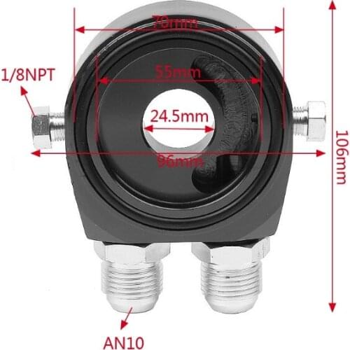 Car Universal Oil Filter Sandwich Adapter For Cooler Plate Kit AN10 Aluminum Oil Filters Part Provide direct installation Blue