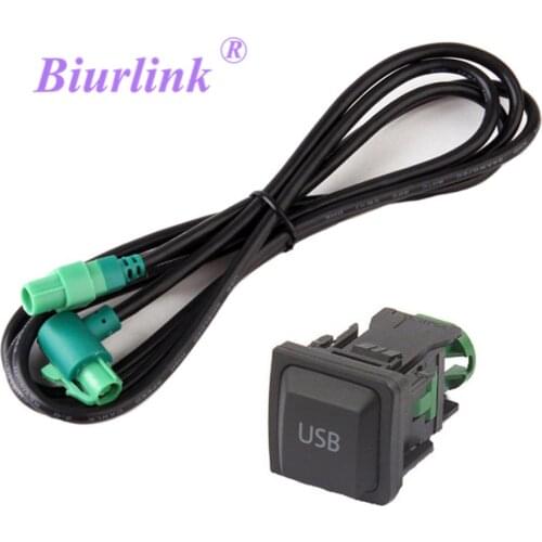 Biurlink Car Stereo Audio Extend 4pin port to 4pin Radio USB Cable Adapter for BMW for VW