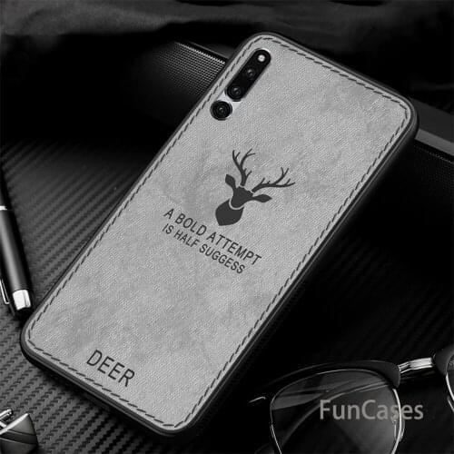For Huawei Honor Magic 2 Case Retro Deer Pattern Cloth Shockproof Cover For Honor 8X Max 6X 7X Fabric Soft TPU + PC Case (N0304)