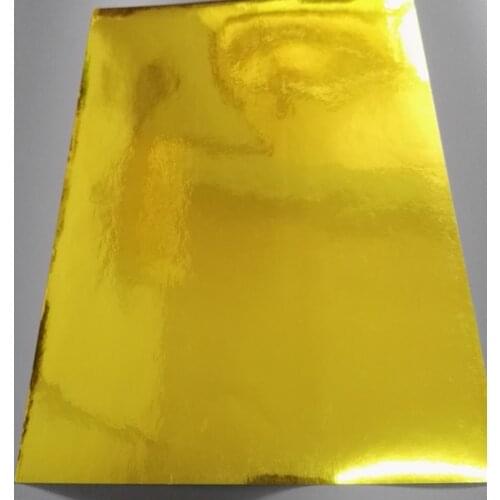 A4 blank PET glossy shinny mirror effect gold adhesive sticker label for laser printer or decoration