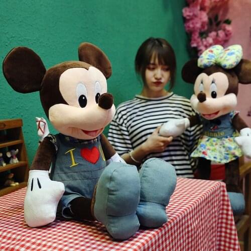 New 50/70cm Disney Anime figure Mickey Mouse Minnie Plush Dolls Pillow Animal Stuffed Toys Birthday Christmas Gift For Kids