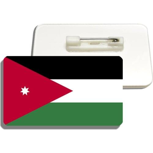 Jordan Flag Brooch For Women And Men Vintage Lapel Pin Shirt Bag Accessory Acrylic Badge Patriotic Trinkets