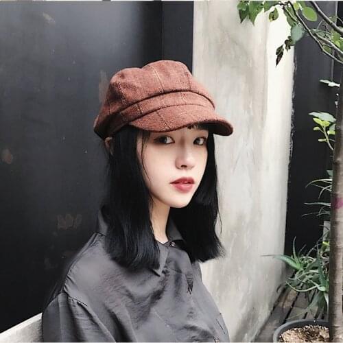 K203 Berets For Womens Autumn And Winter Beret Female Navy Hat Fashionable Casual Octagonal Retro Hats Peaked Cap Womens Hat