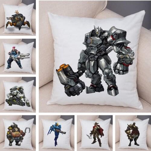 Classic Game Pillow Case Decor Cartoon Print Pillowcase Super Soft Plush Cushion Cover for Sofa Home Car Children Room 45x45cm