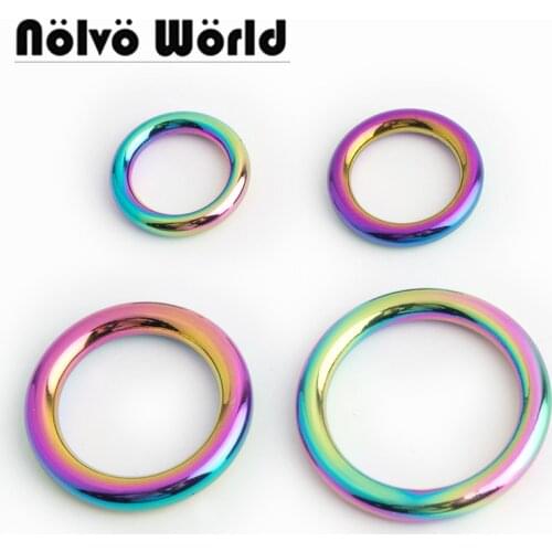 10-50 pieces,5 size Rainbow inner 1.6cm 1.8cm 2.5cm 3cm 3.8cm Welded Rings,Closed Round O ring for bags purse sewing crafts