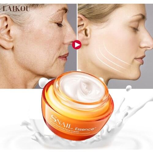 LAIKOU Snail Essence Face Cream Hyaluronic Acid Nourishing Cream Anti-aging Anti-Wrinkle Moisturizing Lifting Firm Facial Skin