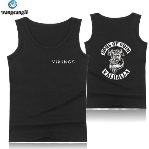 SONS OF ODIN VALHALLA Bodybuilding Tank Tops Men Summer Vest O-Neck Fitness Tank Top Men Hip Hop Vikings King Sleeveless Shirt