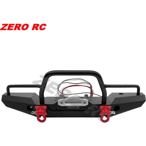 COOL RACING TRX4 METAL FRONT BUMPER BULL BAR WITH LED LIGHT FOR 1/10 Crawler TRAXXAS TRX-4 AXIAL SCX10 JEEP