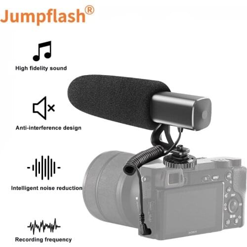 Jumpflash KT-G2 Shotgun Video Recording Microphone With Shock Mount For Canon Nikon SLR Camera Smartphone VLOG Live Recording