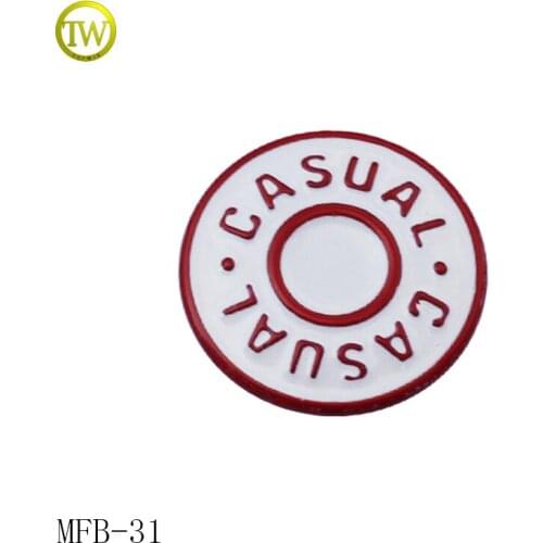 Fashion engraved logo alloy shiny silver jeans button metal shank button