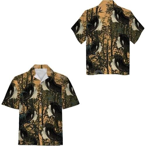 Tessffel Japan Samurai Tattoo Armor 3D Print 2021 New Fashion Summer Man Hawaiian Shirts Harajuku Casual Oversize Streetwear W34