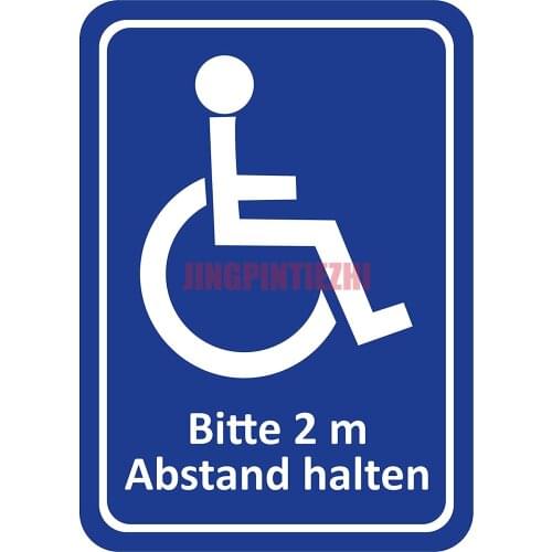 Sticker - Wheelchair Users 2 M Distance Wheelchair Users| Transport of People with Disabilities Wheelchair Disabled Stickerai
