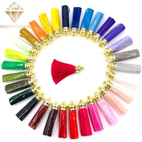 NEW 30 colors Rayon tassels with gold caps silk tassels fringe trim Mobile phone case keychain accessories diy earrings/jewelry