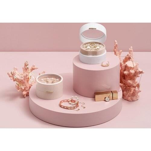 Wholesales Jewelry Box Double-layer Portable Flannel Mini Display Earring Case for Rings