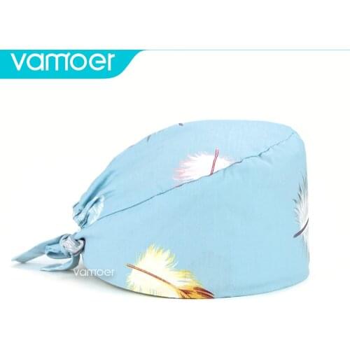 Wholesale Tieback Scrub Cap Cotton Cap with Sweatband Men Women Nursing Work Hat laboratory Pet salon Scrub Hats dust cap