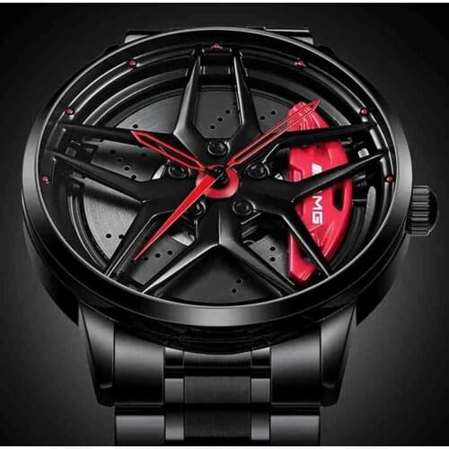 Original 3D Men Watches Rim Watch Hub Custom Design Sports Watch Waterproof Creative Male Watch Mens Wheel Relogio Masculino