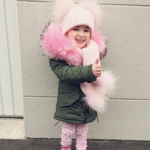 Thick Warm Girls Coat False Fur Hooded Zipper Windproof Outerwear for 2 3 4 5 6 Year Kids Army Green Toddler Children Jackets