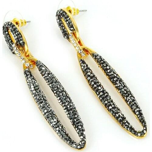 Luxury Statement Earrings for Women New Design Hollow Stud Pendant Earrings With Crystal Beads Fashion Handmade Pendant Earrings