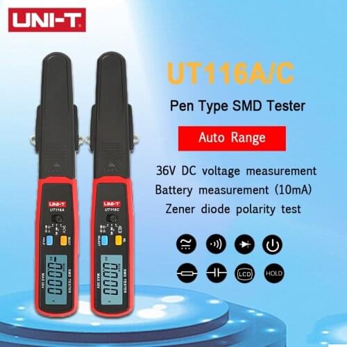 UNI-T UT116A UT116C SMD multímetro LED diodos Zener Auto de la gama de resistencia de la capacitancia del diodo (RCD) DCV contin