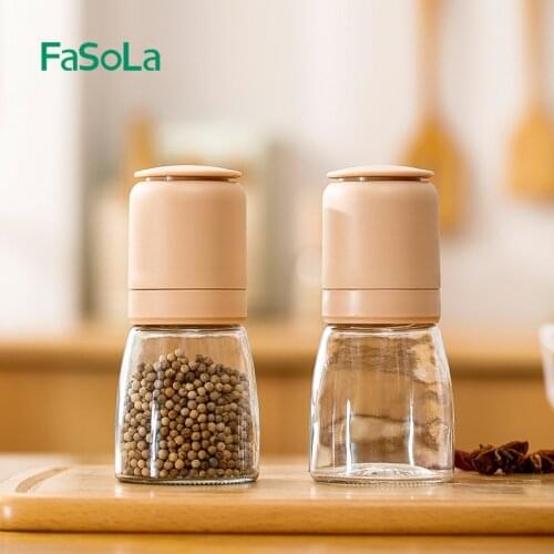 Japanese Manual Salt Pepper Mill Grinder Seasoning Bottle Spice Grinding Containers Adjustable Mill Shakers Kitchen Gadgets