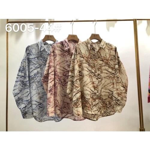 YOMING Trendy Casual Loose Short Thin Chiffon Long Sleeve Ladies Shirt chemise femme