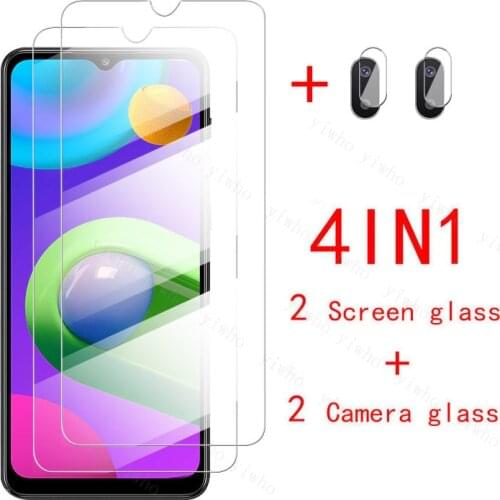 4in1 Tempered glass For Samsung M02 Camera lens Protector film on Galaxy M31 M31S M21 M21S M11 M51 M02S M01 Screen protectors