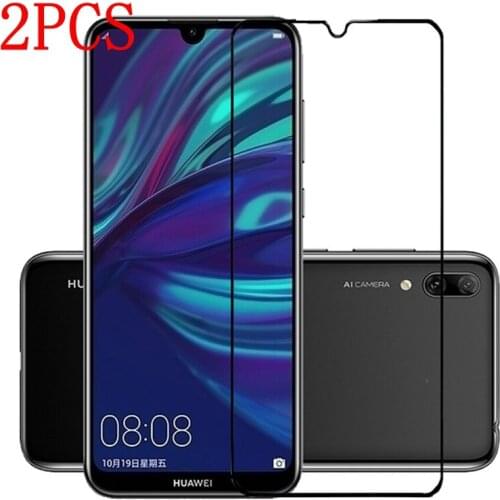 2PCS Full Cover Full Glue Tempered Glass For Huawei Enjoy 9 Screen Protector protective film For Huawei Y7 Pro 2019 glass