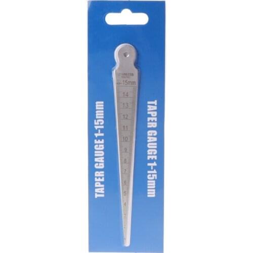 1-15mm Stainless Steel Taper Gauge Feeler Gap Hole Measuring Tool Double Side Wedge Feeler Hole Gap Taper Aperture Scale