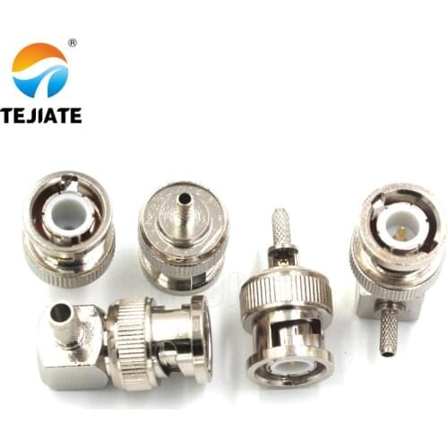 1PCS BNC Adapter J-1.5 J-3 JW-1.5 JW-3 Q9 Male Header Bent Type Right Angle Crimp Feeder Match For RG58/142/316