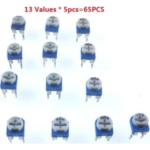 100R-1M potentiometer 65PCS=13values *5pcs RM065 adjustable resistor kit SET 101 201 501 102 202 502 103 10K 203 503 104 pack
