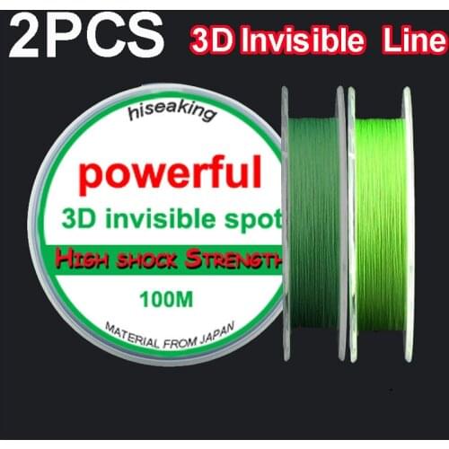 2PCS 100m 3D Invisible Fishing Line Speckle Spoted Super Strong CarpFluorocarbon Coated Monofilament Fishing Line 0.1-0.55mm